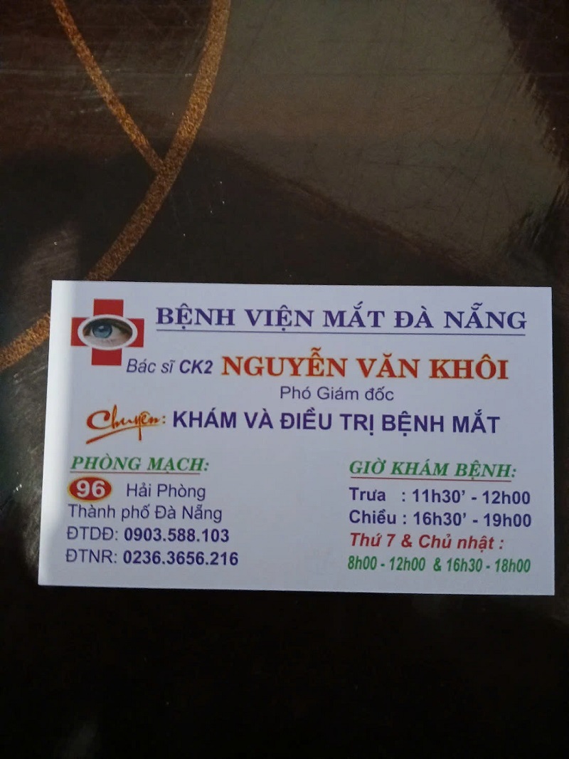 Phòng khám mắt Đà Nẵng của bác sĩ Nguyễn Văn Khôi