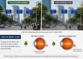 13 độ khi không có kính