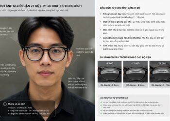22 độ khi không có kính