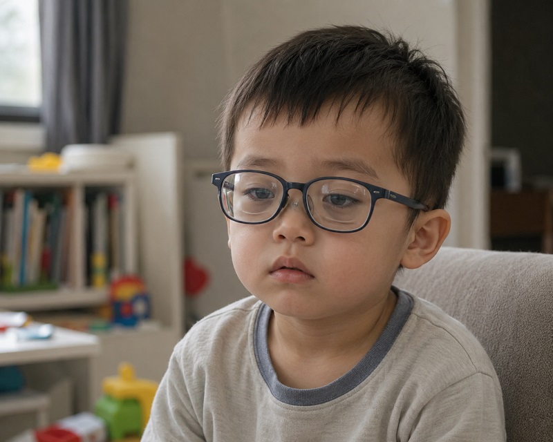 Bé 3 tuổi bị cận thị nặng