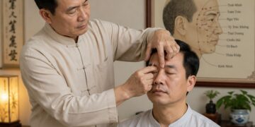 bấm huyệt chữa mắt mờ