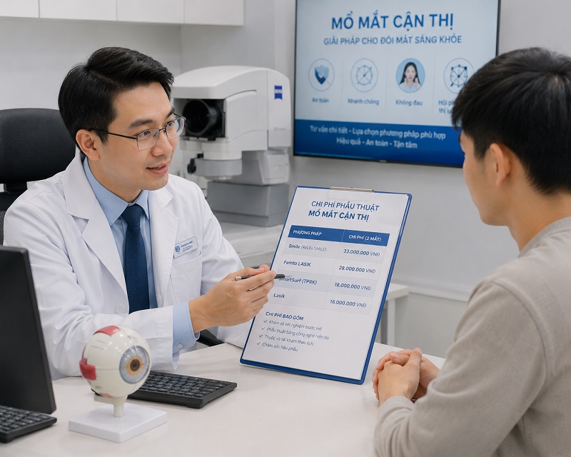 Bắn tia laser mắt cận bao nhiêu độ