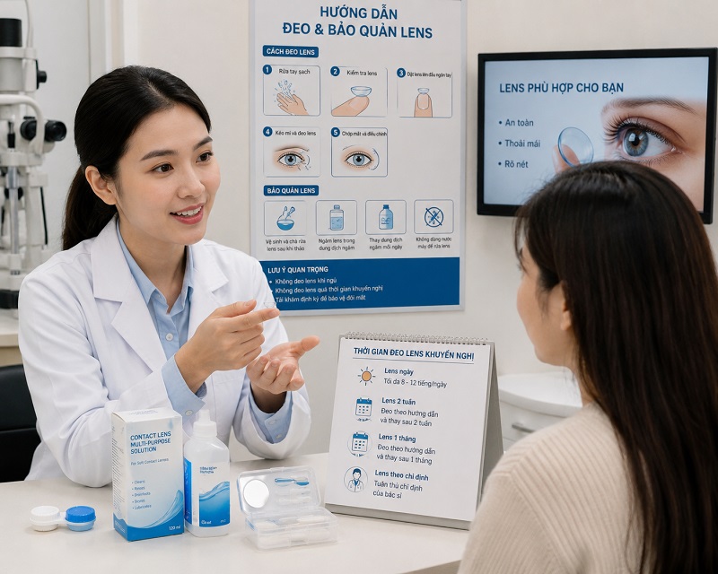 Nhiễm trùng mắt vì đeo lens
