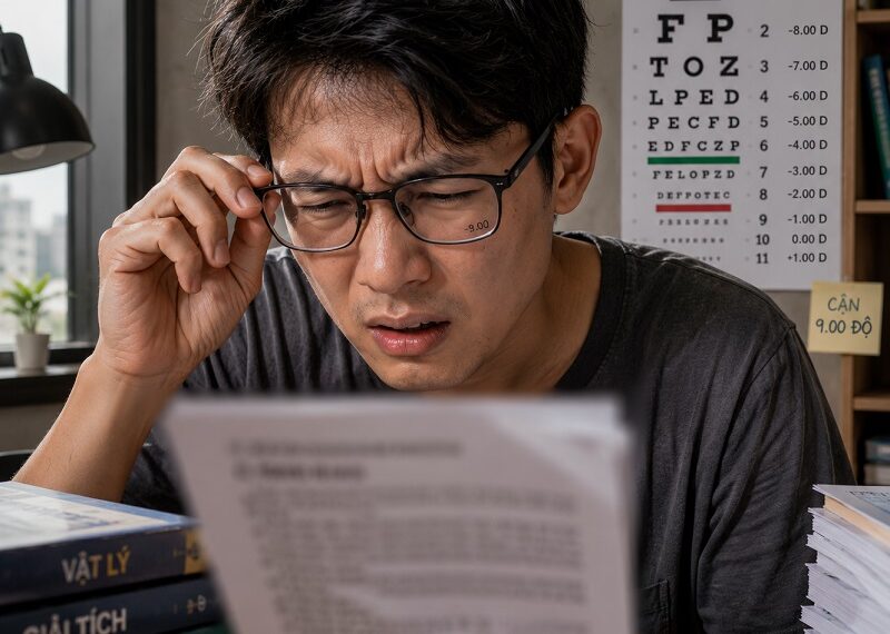 Tầm nhìn của người cận 9 độ